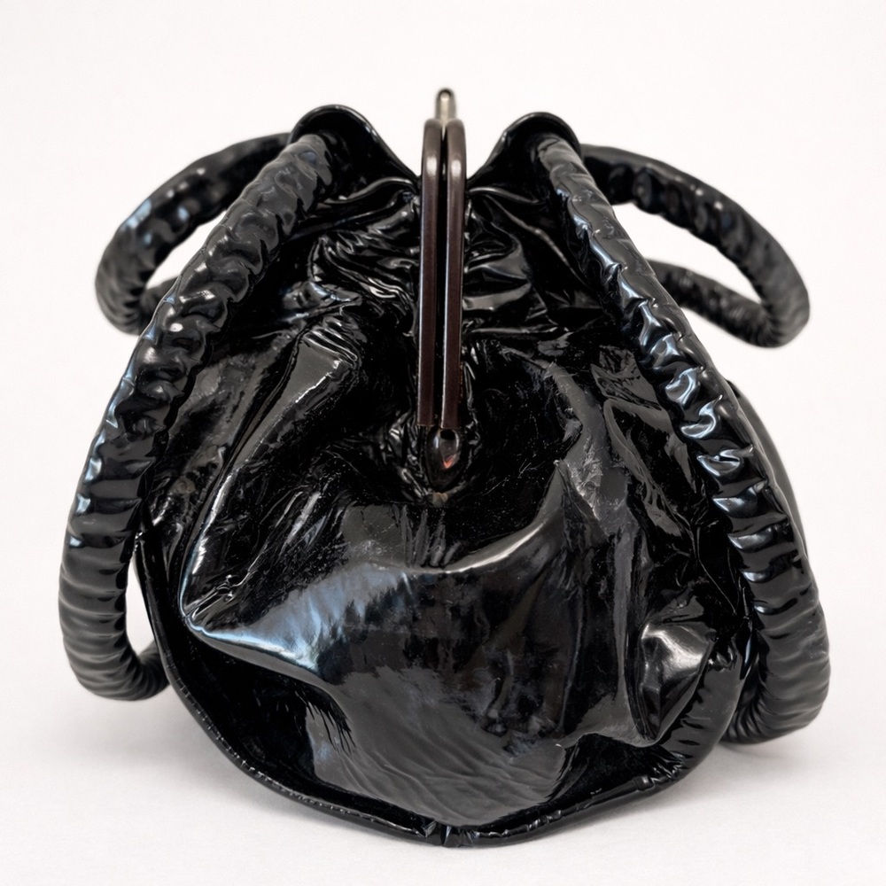 Christian Louboutin Loubette Black Patent Kisslock Satchel - Picture 7 of 9